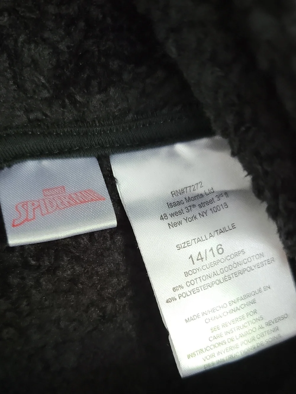 Spider Man Miles Morales Boys Hooded Jacket 14/16 Black Long Sleeve